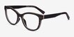 Botany Striped Dark Wood Mixed WoodEyeglass Frames from EyeBuyDirect, Angle View