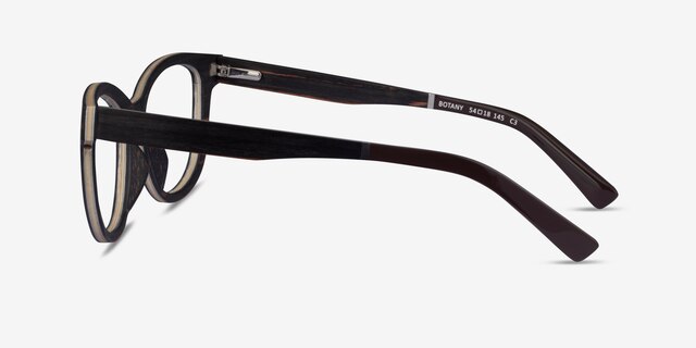 Botany Striped Dark Wood Eco-friendlyEyeglass Frames from EyeBuyDirect, Side View