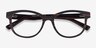 Botany Striped Dark Wood Eco-friendlyEyeglass Frames from EyeBuyDirect, Closed View
