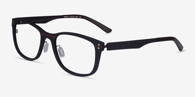 Earth Dark Wood Eco-friendlyEyeglass Frames from EyeBuyDirect, Angle View