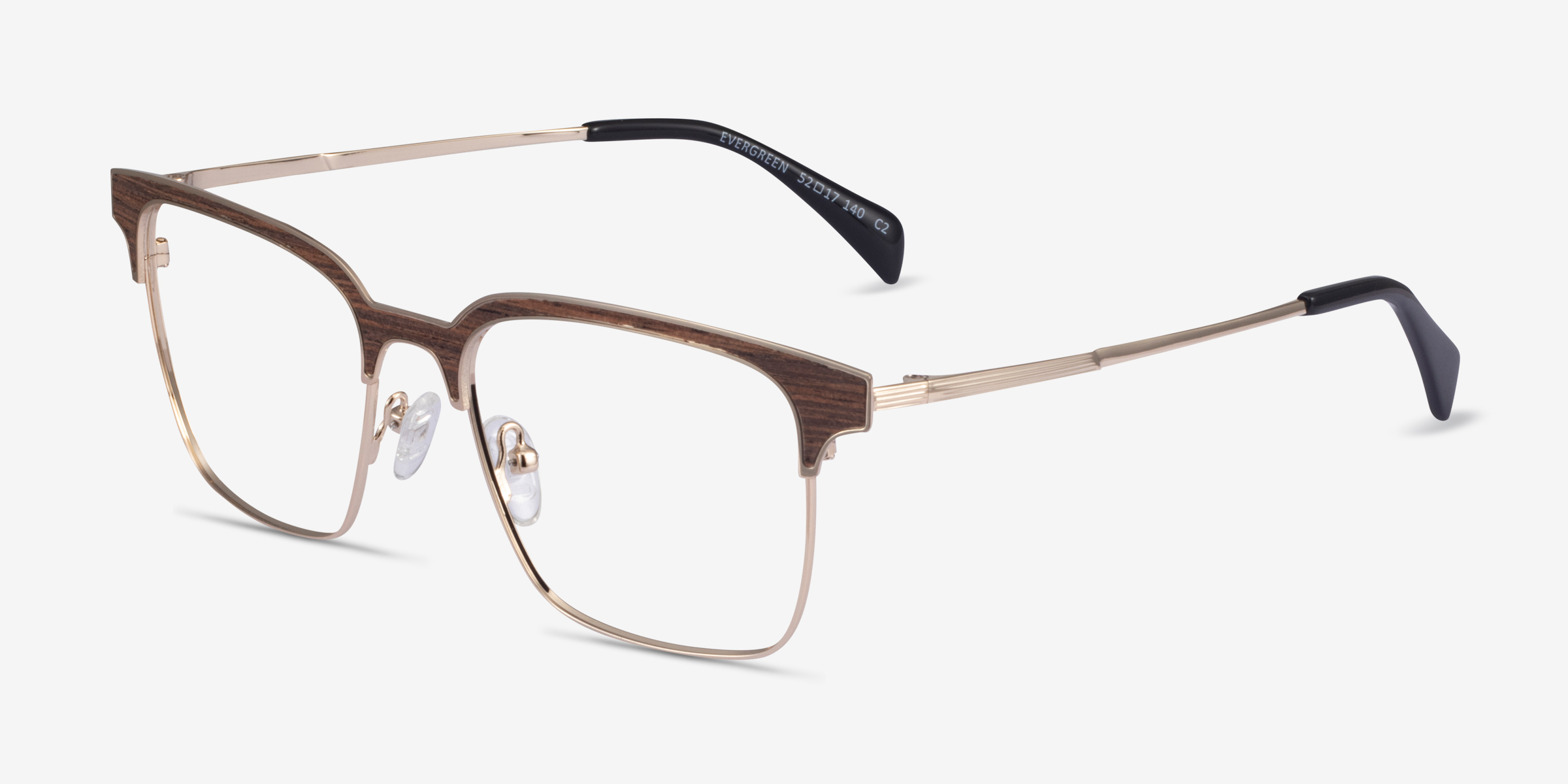 Evergreen Browline Gold & Wood Full Rim Eyeglasses Eyebuydirect