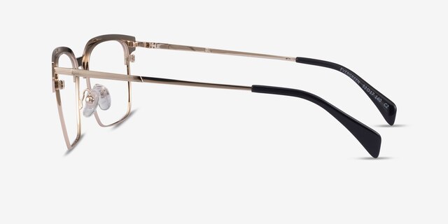 Evergreen Gold & Wood Wood-textureEyeglass Frames from EyeBuyDirect, Side View