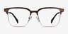 Evergreen Gold & Striped Wood Eco-friendlyEyeglass Frames from EyeBuyDirect, Front View