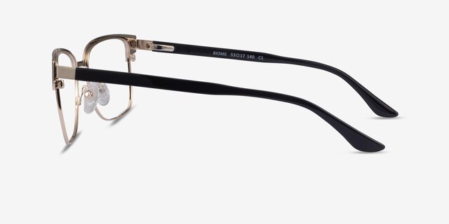 Biome Gold, Black & Wood AcetateEyeglass Frames from EyeBuyDirect, Side View