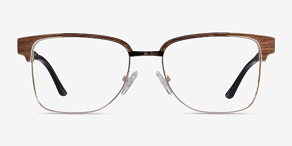 Biome Gold, Black & Light Wood Acétate Montures de lunettes de vue