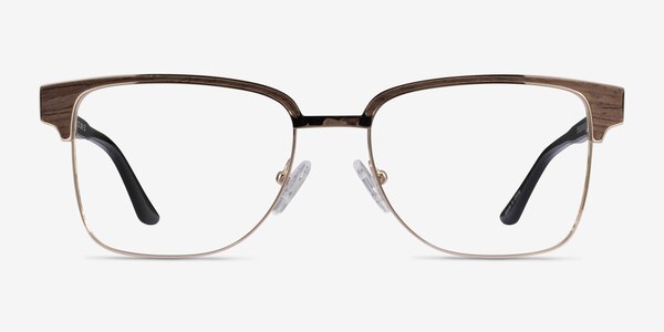 Biome Gold, Black & Dark Wood Acétate Montures de lunettes de vue