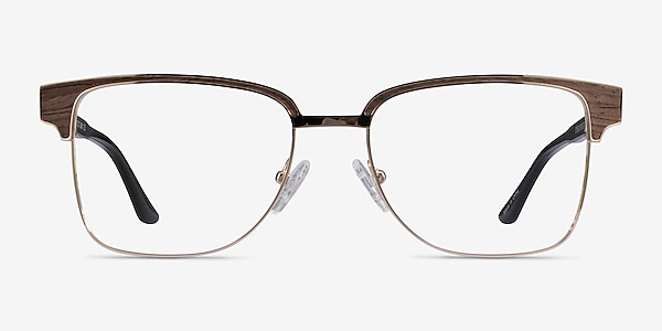 Biome Gold, Black & Dark Wood Acetate Eyeglass Frames