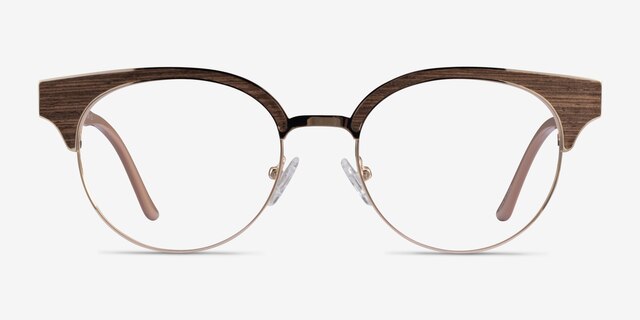 Wilderness Gold Beige AcetateEyeglass Frames from EyeBuyDirect, Front View