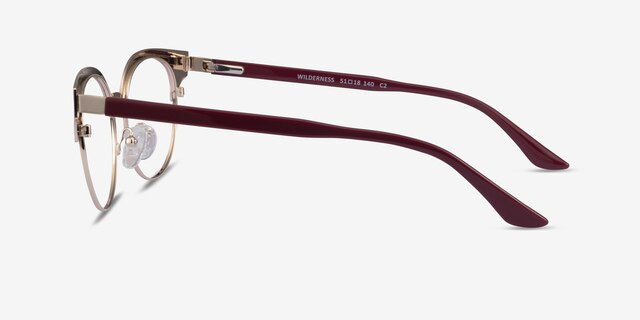 Wilderness Gold Burgundy AcetateEyeglass Frames from EyeBuyDirect, Side View