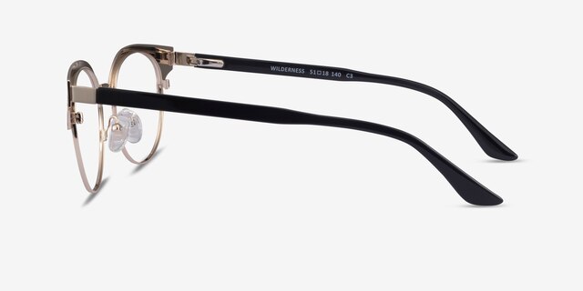 Wilderness Gold Black AcetateEyeglass Frames from EyeBuyDirect, Side View