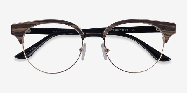 Wilderness Gold Black AcetateEyeglass Frames from EyeBuyDirect, Closed View