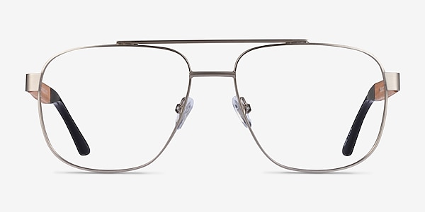Miramar Matte Silver Wood-texture Montures de lunettes de vue