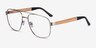 Miramar Matte Silver Eco-friendlyEyeglass Frames from EyeBuyDirect, Angle View