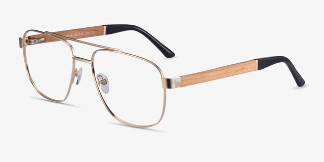 Miramar Gold Eco-friendlyEyeglass Frames from EyeBuyDirect, Angle View