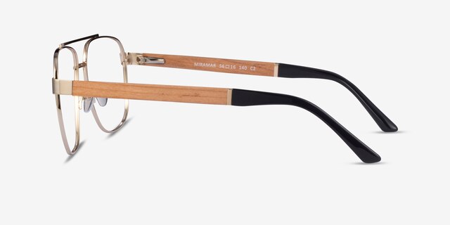 Miramar Gold Eco-friendlyEyeglass Frames from EyeBuyDirect, Side View