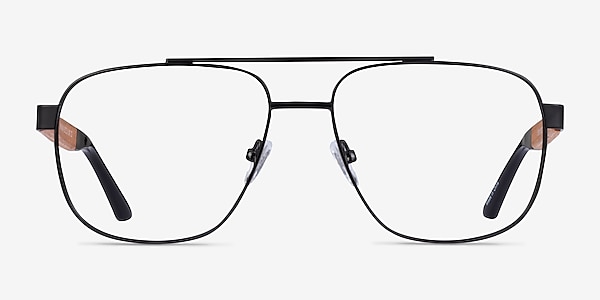 Miramar Matte Black Wood-texture Eyeglass Frames