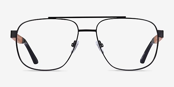 Miramar Matte Black Wood-texture Eyeglass Frames