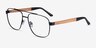 Miramar Matte Black Wood-textureEyeglass Frames from EyeBuyDirect, Angle View