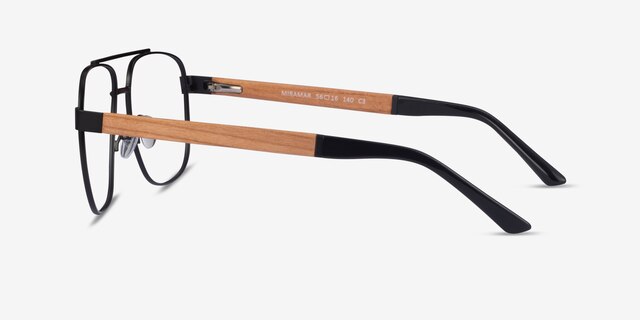 Miramar Matte Black Wood-textureEyeglass Frames from EyeBuyDirect, Side View