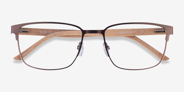 Silva Bronze Wood-textureEyeglass Frames from EyeBuyDirect, Closed View