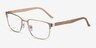 Silva Matte Gold Wood-textureEyeglass Frames from EyeBuyDirect, Angle View
