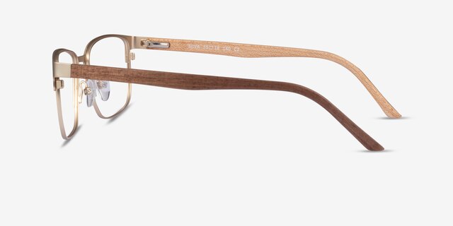 Silva Matte Gold Wood-textureEyeglass Frames from EyeBuyDirect, Side View