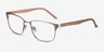 Silva Matte Silver Wood-textureEyeglass Frames from EyeBuyDirect, Angle View