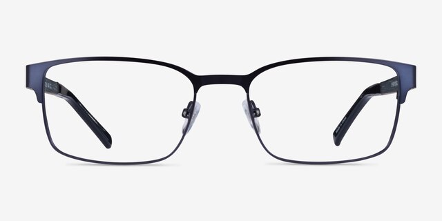 Monsoon Dark Blue Wood-textureEyeglass Frames from EyeBuyDirect, Front View
