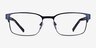 Monsoon Dark Blue Wood-textureEyeglass Frames from EyeBuyDirect, Front View