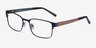 Monsoon Dark Blue Wood-textureEyeglass Frames from EyeBuyDirect, Angle View