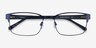 Monsoon Dark Blue Wood-textureEyeglass Frames from EyeBuyDirect, Closed View