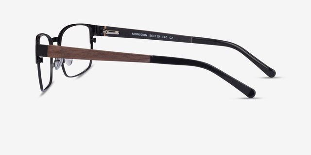 Monsoon Black Wood-textureEyeglass Frames from EyeBuyDirect, Side View