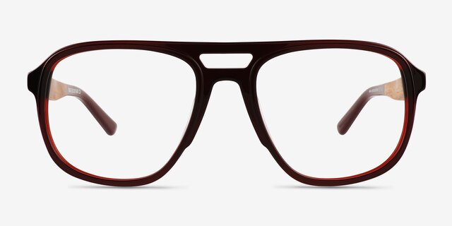 Twig Dark Red AcetateEyeglass Frames from EyeBuyDirect, Front View