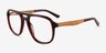 Twig Dark Red AcetateEyeglass Frames from EyeBuyDirect, Angle View