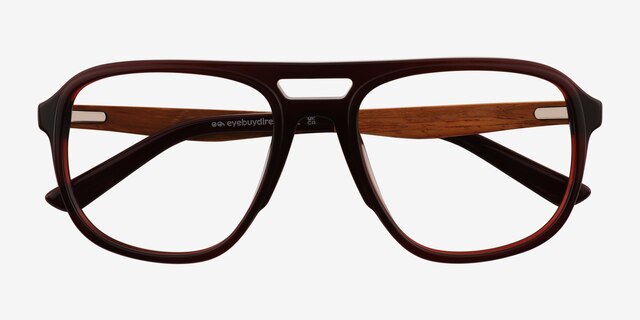 Twig Dark Red AcetateEyeglass Frames from EyeBuyDirect, Closed View