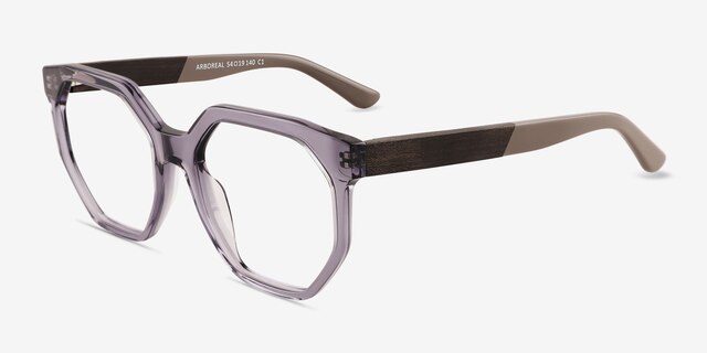 Arboreal Gray AcetateEyeglass Frames from EyeBuyDirect, Angle View