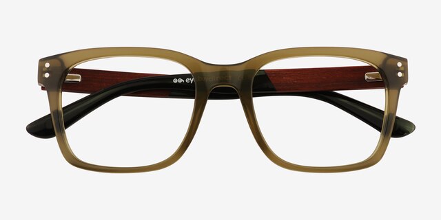 Sumac Green AcetateEyeglass Frames from EyeBuyDirect, Closed View