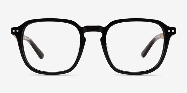 Larch Black AcetateEyeglass Frames from EyeBuyDirect, Front View