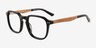 Larch Black AcetateEyeglass Frames from EyeBuyDirect, Angle View