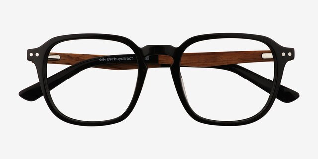 Larch Black AcetateEyeglass Frames from EyeBuyDirect, Closed View
