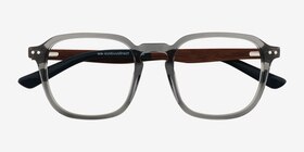 Larch Gris Acétate Montures de lunettes de vue d'EyeBuyDirect, Vue Rapprochée