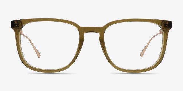 Lumber Olive Green AcetateEyeglass Frames from EyeBuyDirect, Front View