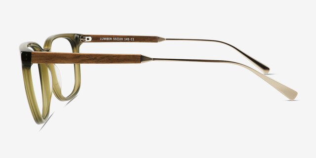 Lumber Olive Green AcetateEyeglass Frames from EyeBuyDirect, Side View