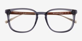 Lumber Bleu Acétate Montures de lunettes de vue d'EyeBuyDirect, Vue Rapprochée