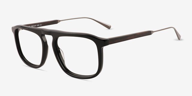 Root Black AcetateEyeglass Frames from EyeBuyDirect, Angle View