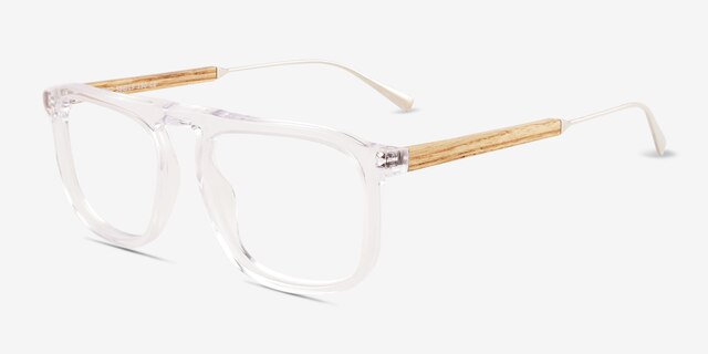 Root Clear AcetateEyeglass Frames from EyeBuyDirect, Angle View