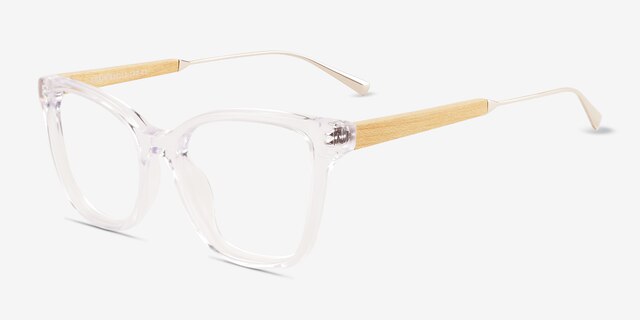 Grain Clear AcetateEyeglass Frames from EyeBuyDirect, Angle View