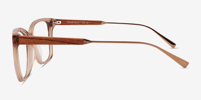 Grain Brown AcetateEyeglass Frames from EyeBuyDirect, Side View