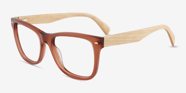 Nature Brown AcetateEyeglass Frames from EyeBuyDirect, Angle View