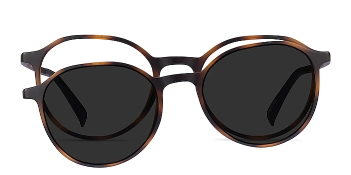 Esplanade Clip-On Matte Tortoise Plastic Eyeglass Frames from EyeBuyDirect
